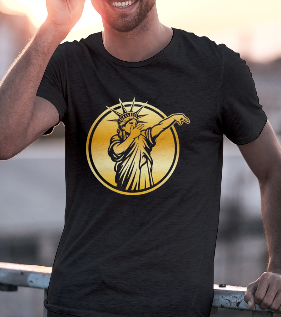 New York Knicks Jalen Brunson Statue Of Liber3 Gold T-Shirt