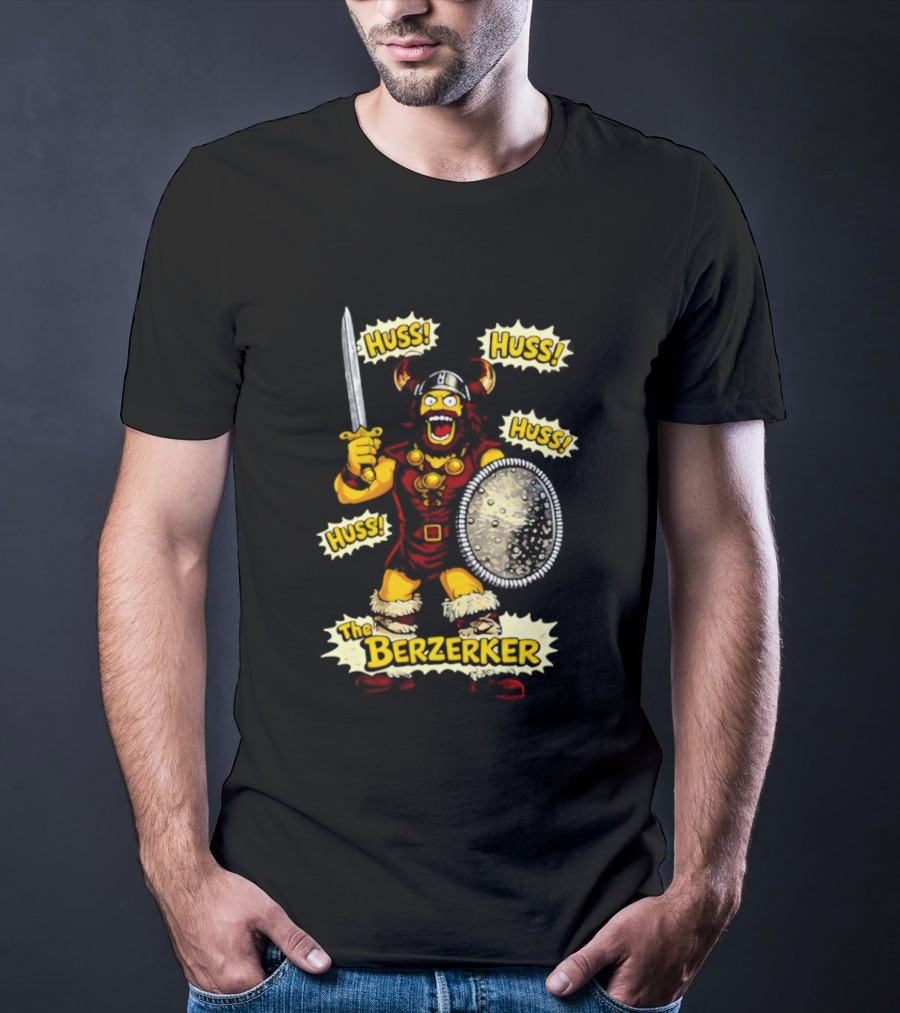 The Berzerker Huss Warrior Viking Berserker With Sword And Shield T-Shirt