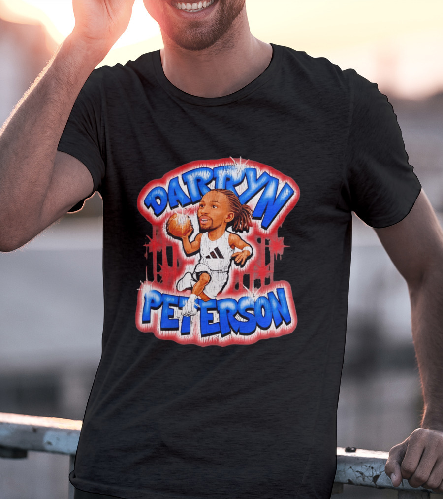 Darryn Peterson Kansas Jayhawks Basketball Caricature T-Shirt