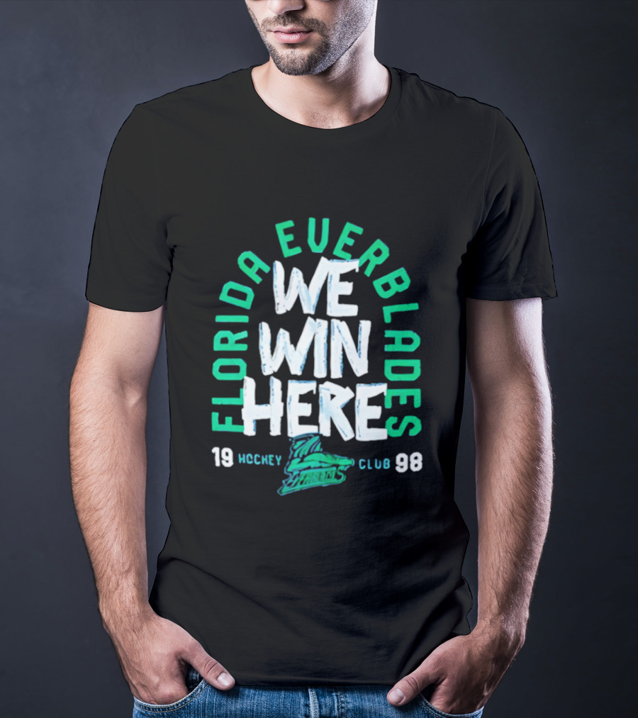 Florida Everblades We Win Here 1998 Hockey Club T-Shirt
