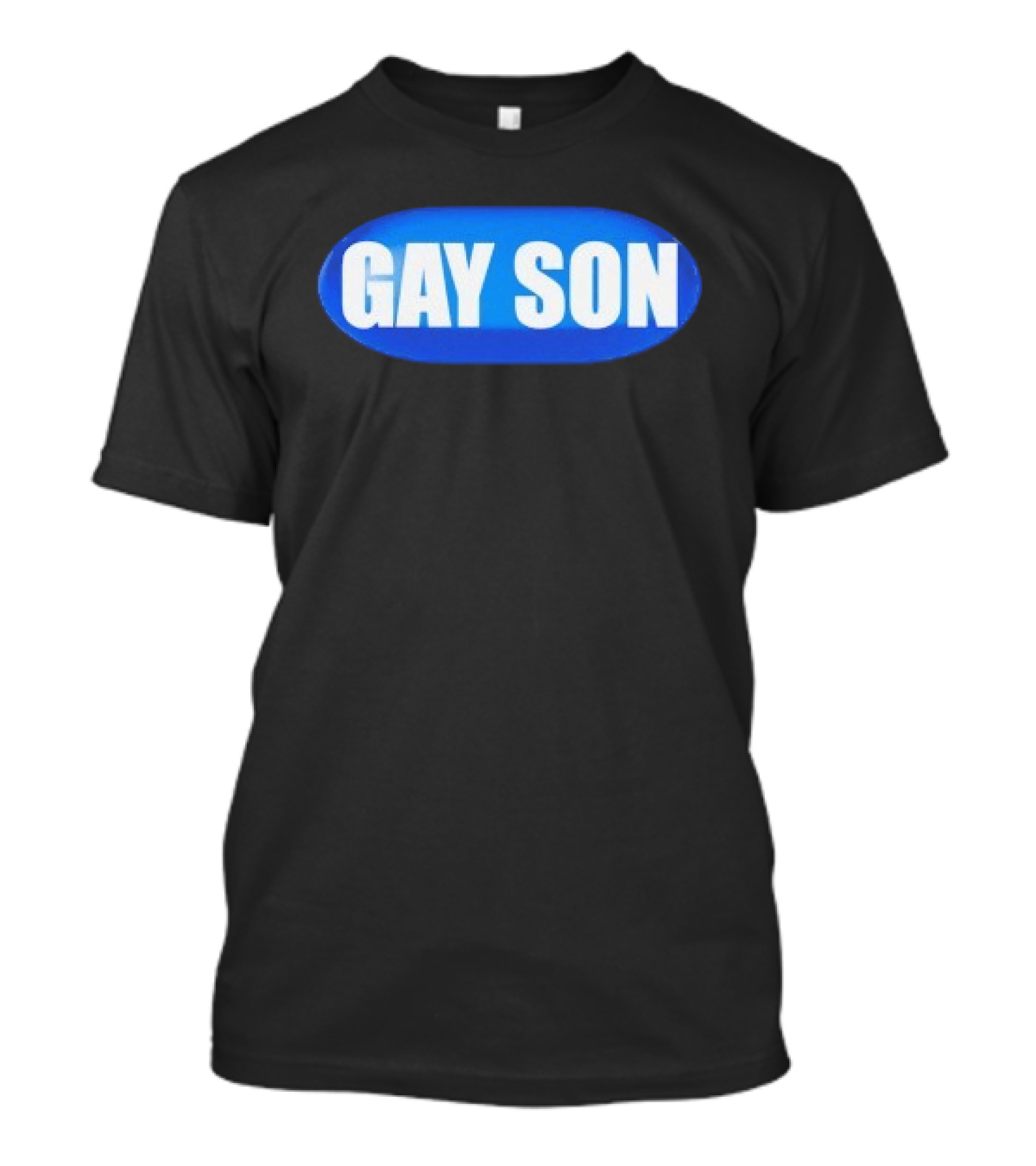Gay Son Pill Blue Oval T-Shirt