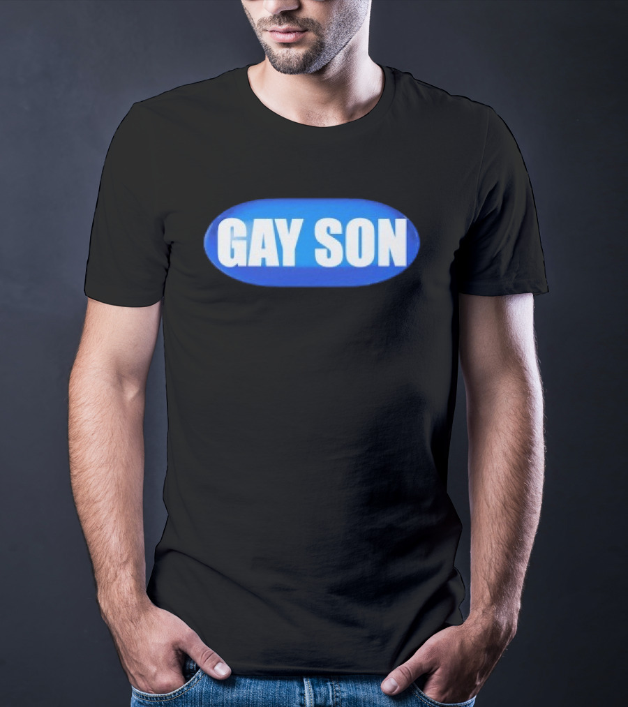 Gay Son Pill Blue Oval T-Shirt