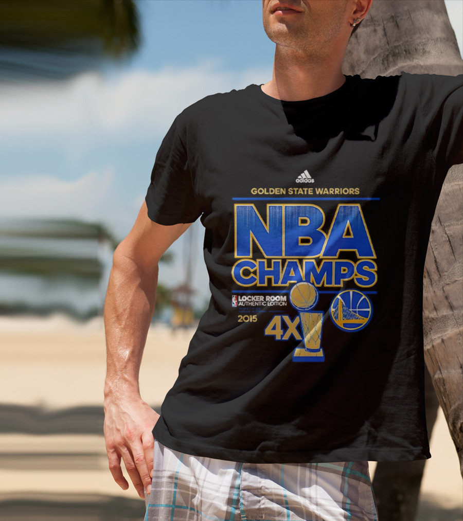 Golden State Warriors NBA Champs 2015 4X Locker Room Authentic Edition T-Shirt