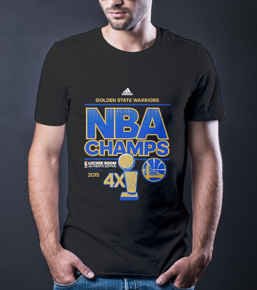 Golden State Warriors NBA Champs 2015 4X Locker Room Authentic Edition T-Shirt
