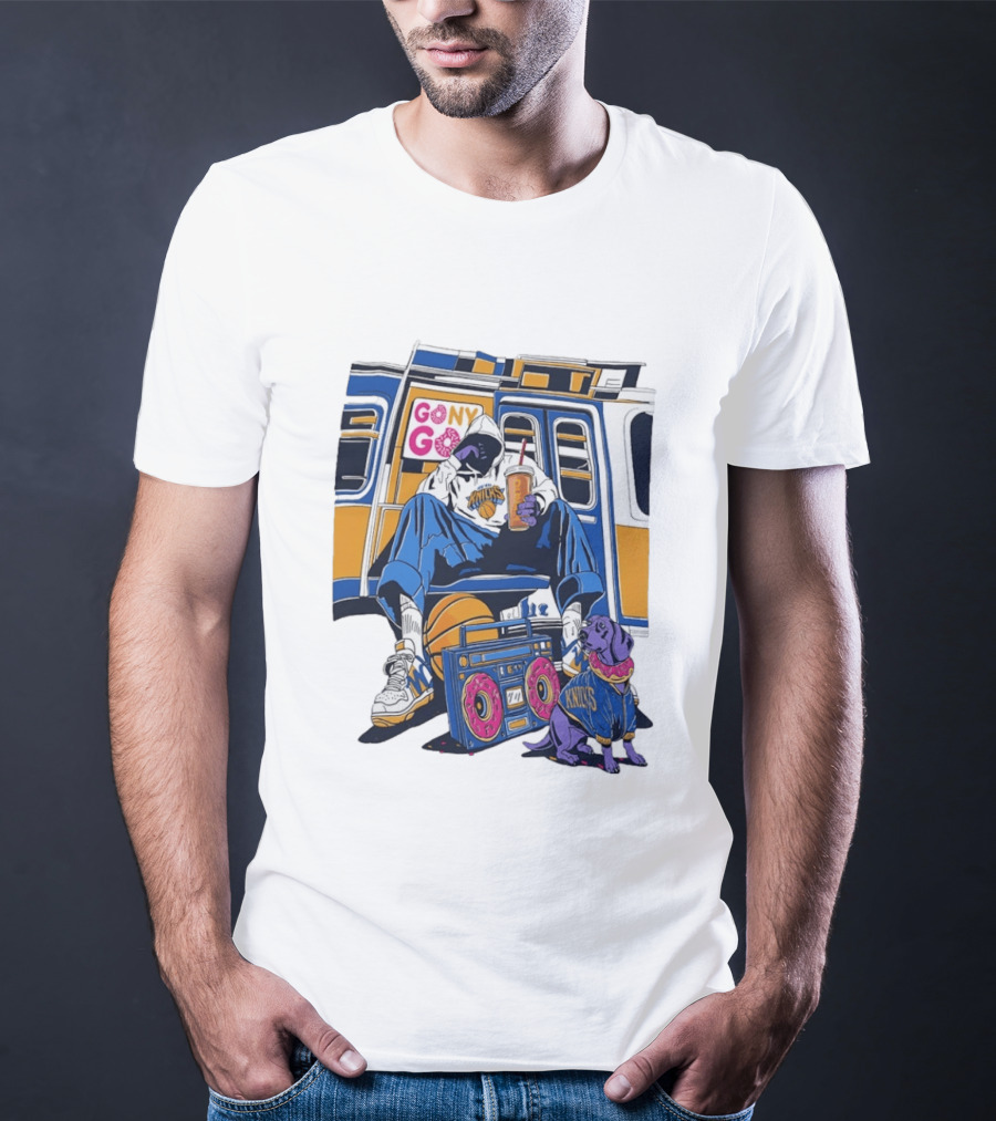 Knicks New York Subway GoNY Go Donut Streetwear Basketball T-Shirt