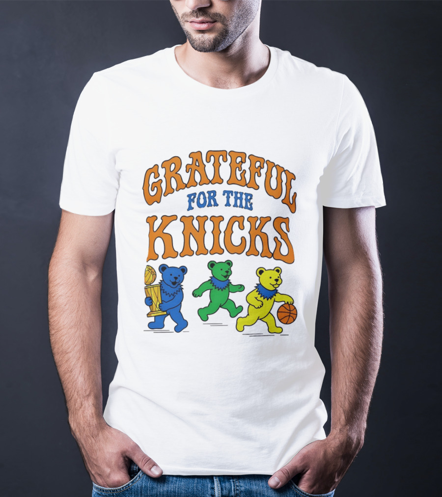 Grateful Dead New York Knicks Bears Basketball Trophy T-Shirt