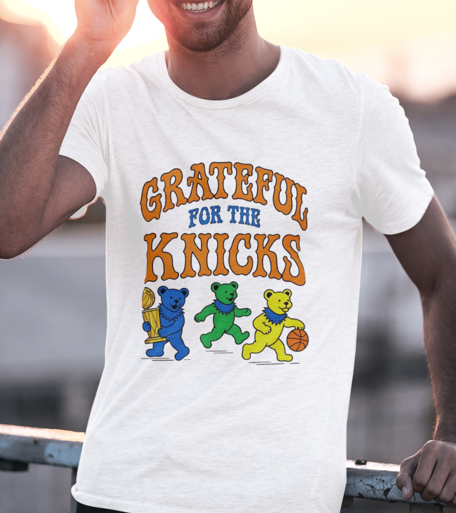 Grateful Dead New York Knicks Bears Basketball Trophy T-Shirt