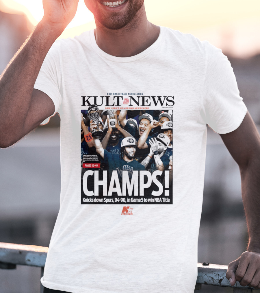 KULT NEWS NBA Champs New York Knicks Jalen Brunson Spurs Down 94 90 Game 5 Title T-Shirt