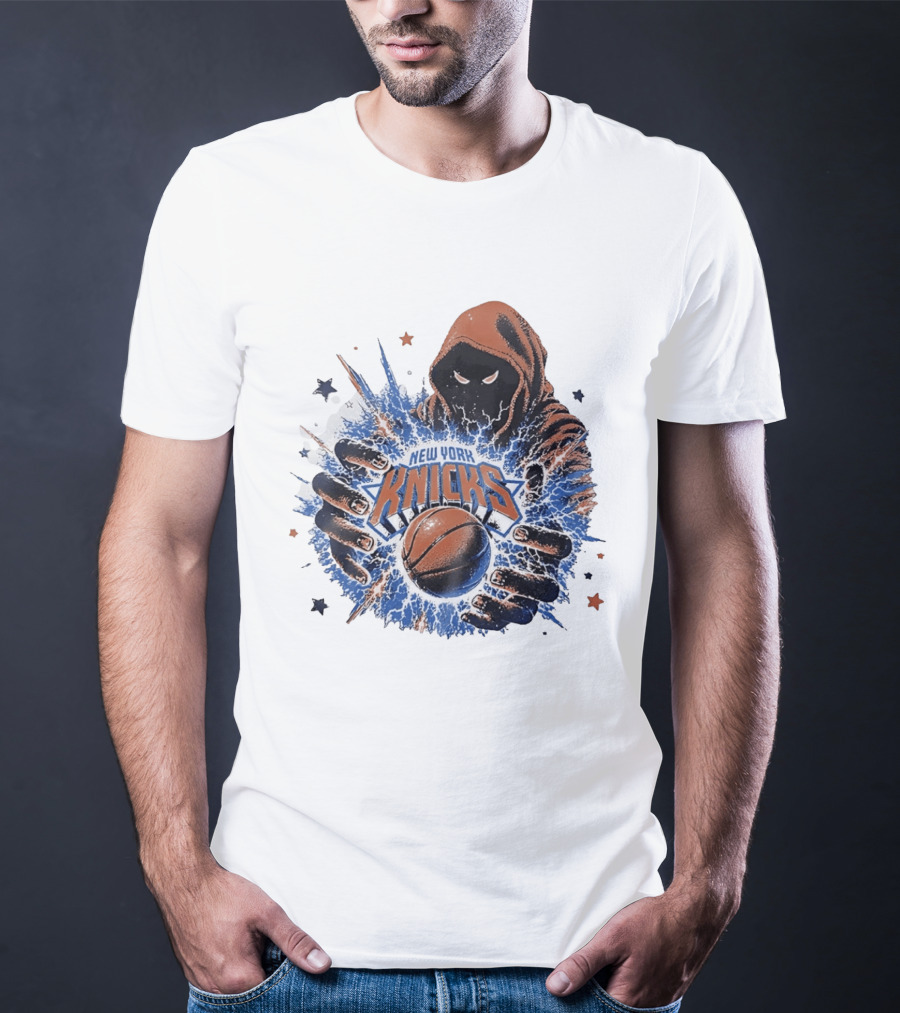 New York Knicks Dark Wizard Basketball Power T-Shirt