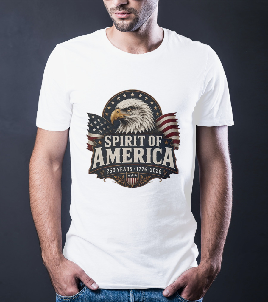 Spirit Of America Bald Eagle 250 Years 1776 2026 T-Shirt