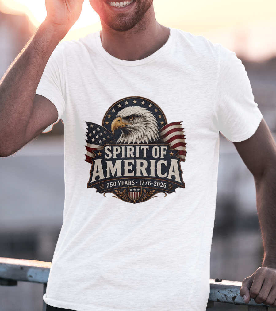 Spirit Of America Bald Eagle 250 Years 1776 2026 T-Shirt