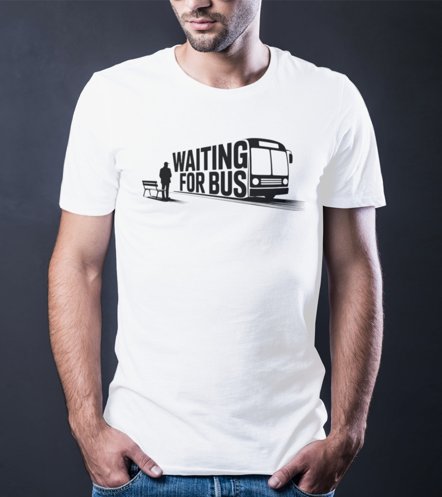 Waiting For Bus Public Transport Minimalist T-Shirt