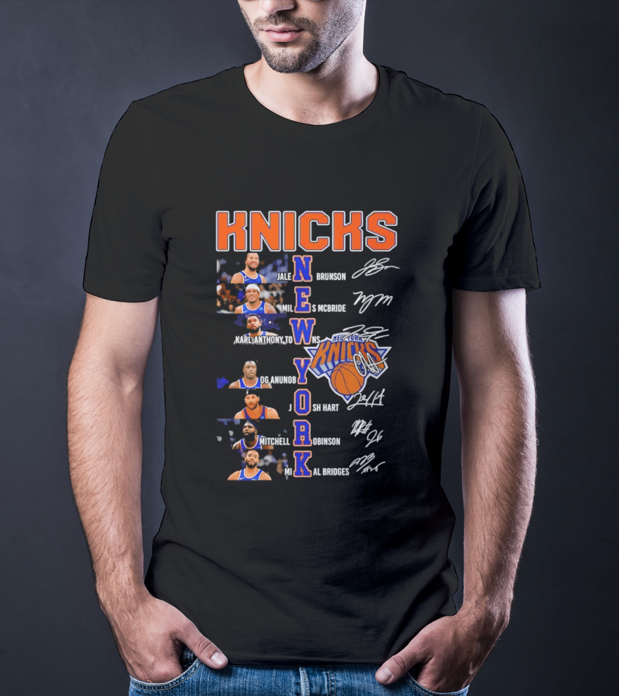Knicks New York Brunson Robinson Hartenstein Randle Barrett Rose Quickley Hart Bridges T-Shirt