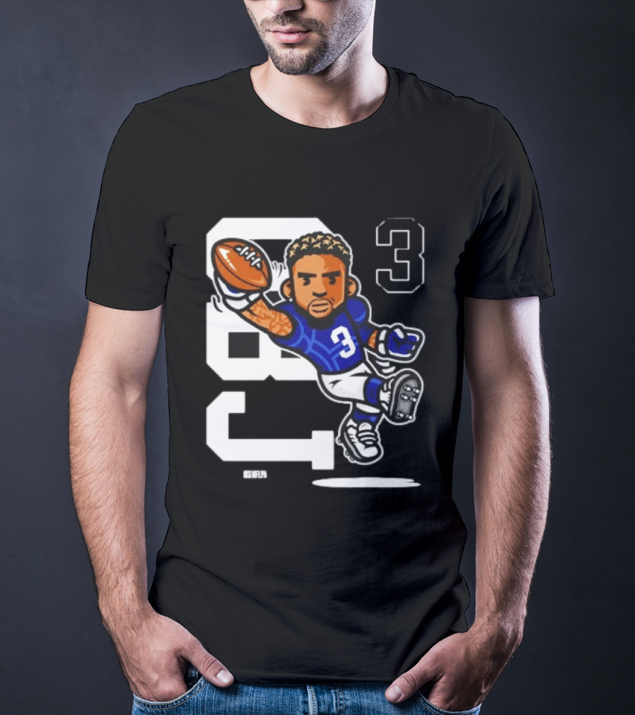 Odell Beckham Jr. 3 New York Giants Character Catch T-Shirt
