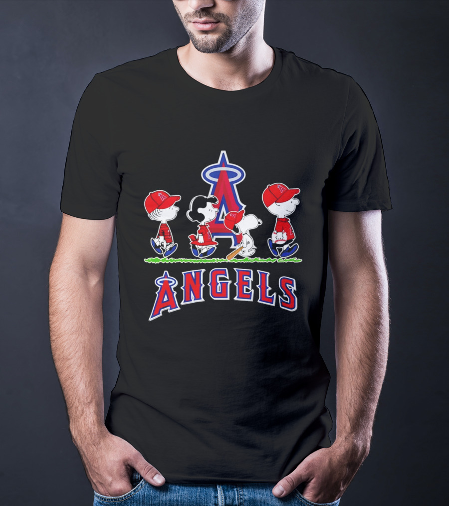 Peanuts Los Angeles Angels Snoopy Abbey Road Characters T-Shirt