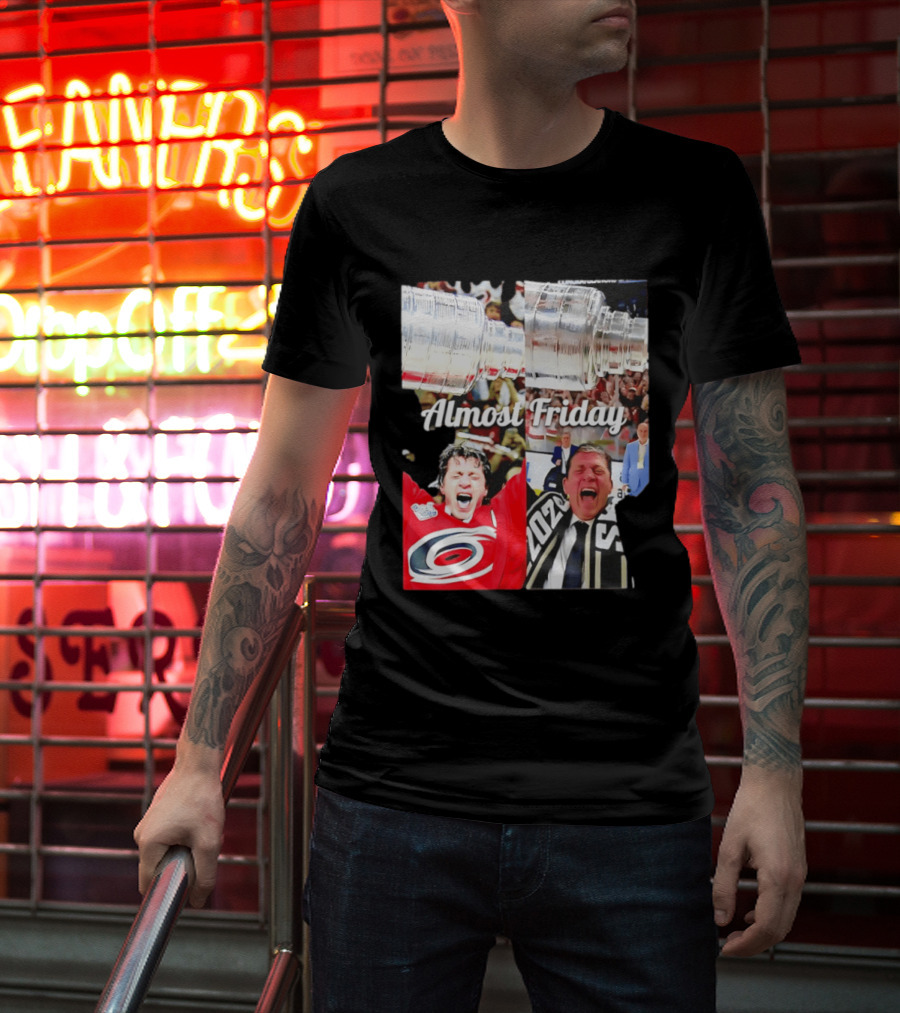 Rod Brind'Amour Almost Friday Ice Hockey Canadian Double Cup Celebration T-Shirt