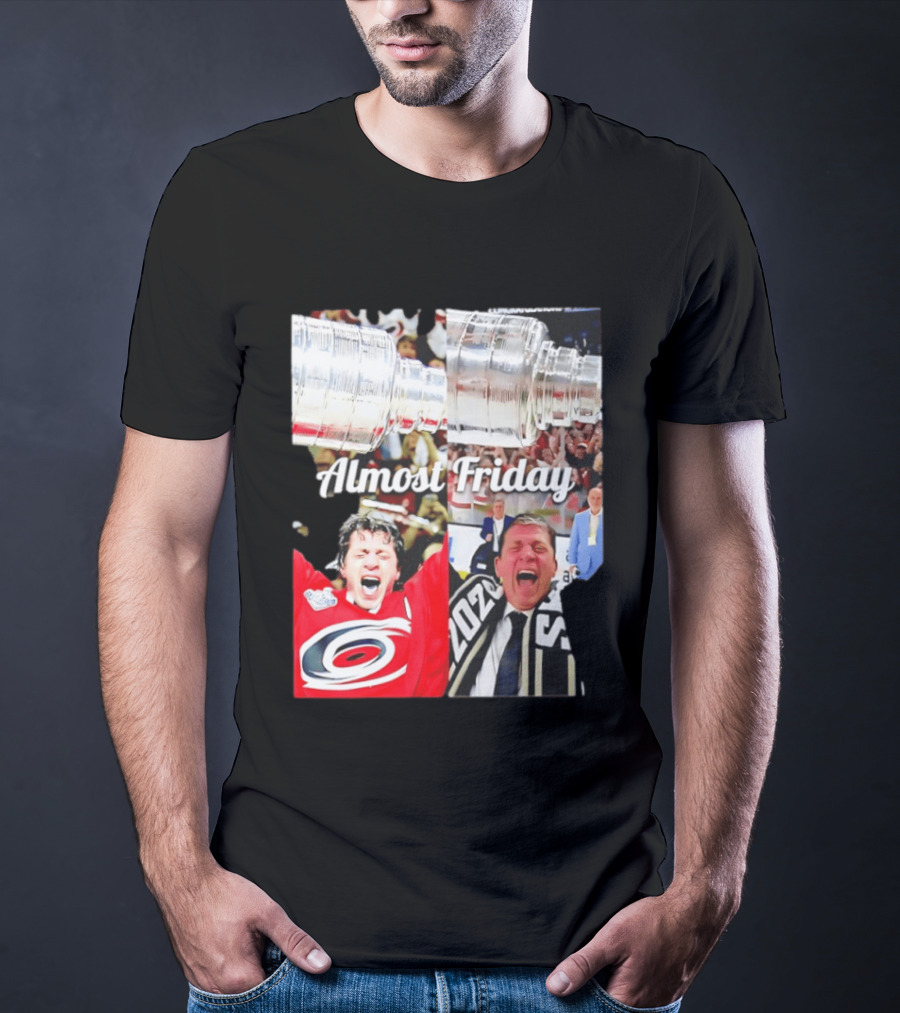 Rod Brind'Amour Almost Friday Ice Hockey Canadian Double Cup Celebration T-Shirt