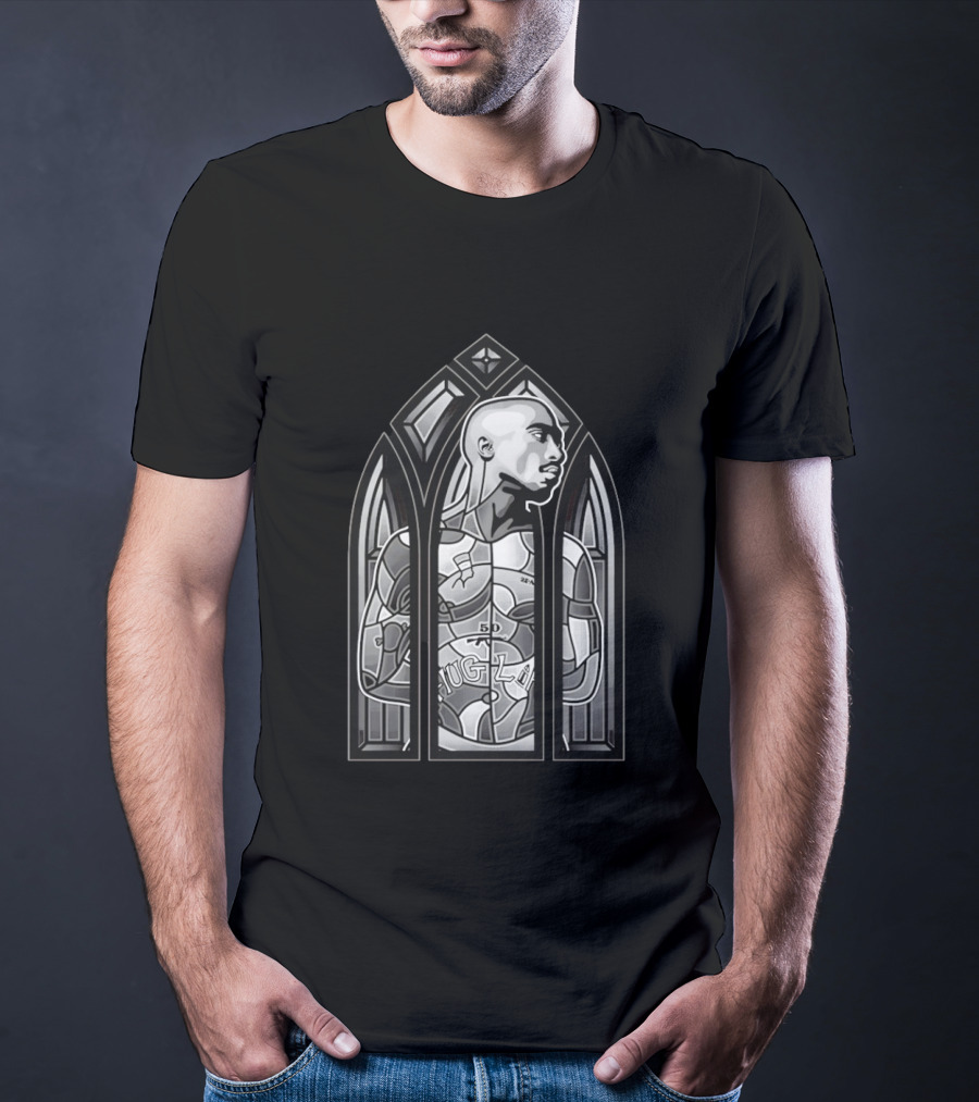 Tupac Shakur Thug Life Stained Glass Window 2Pac T-Shirt