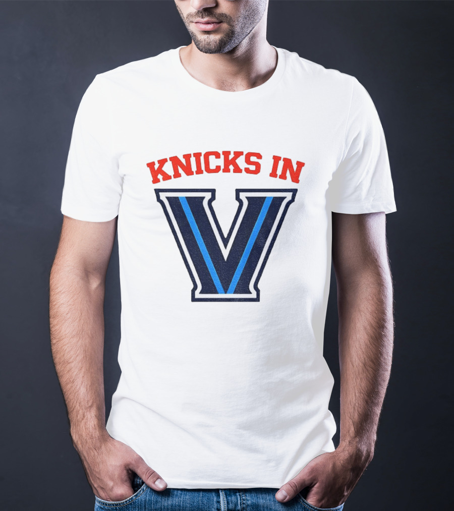 Knicks In V New York Knicks Villanova Wildcats NBA 2026 T-Shirt