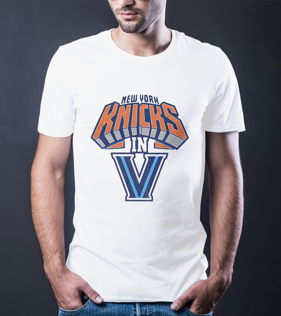 New York Knicks In V Villanova Wildcats Basketball Collaboration NBA 2026 T-Shirt