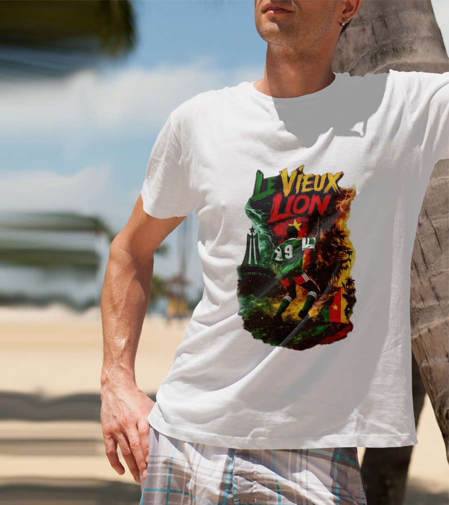 Le Vieux Lion Roger Milla Cameroon Football Icon T-Shirt