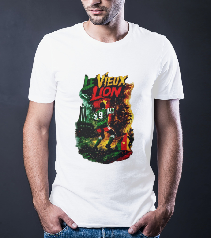 Le Vieux Lion Roger Milla Cameroon Football Icon T-Shirt