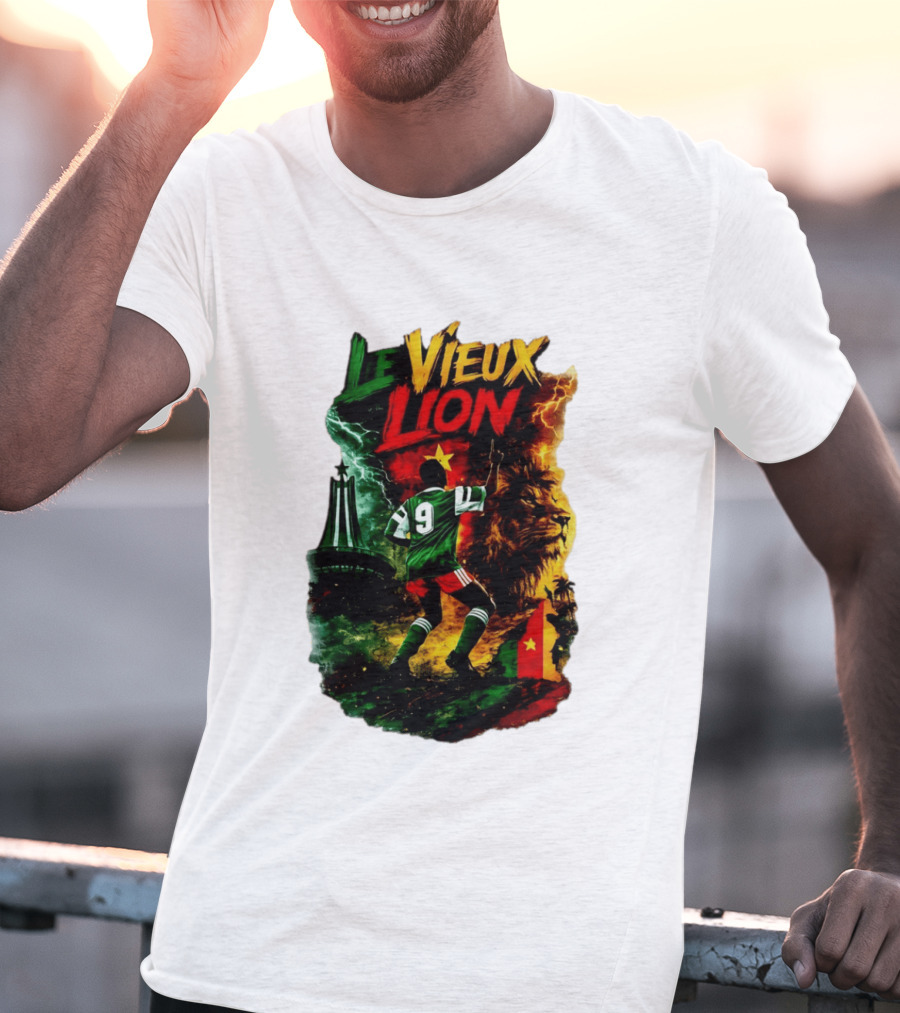 Le Vieux Lion Roger Milla Cameroon Football Icon T-Shirt