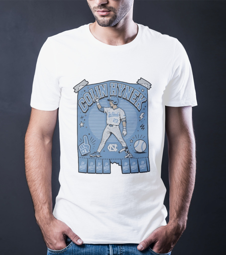 Colin Hynek Tar Heels Baseball Player Pose Go Heels North Carolina #23 T-Shirt
