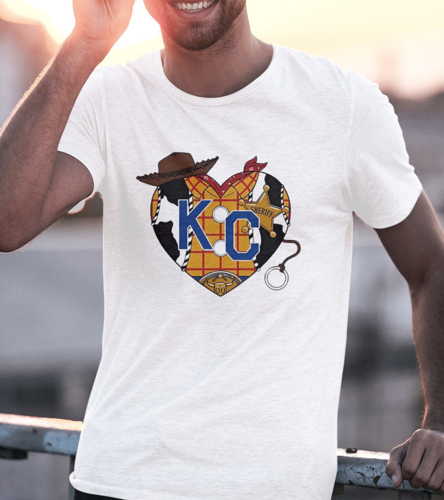 Howdy KC Sheriff Heart Cowboy Hat Plaid Bandana T-Shirt
