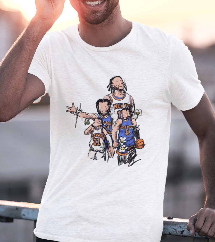 Jalen Brunson New York Knicks Basketball Players 11 Floral T-Shirt