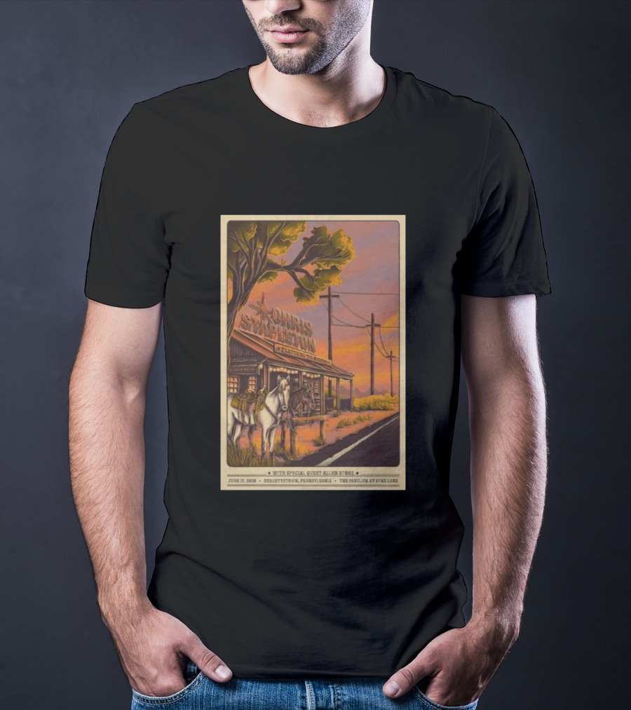 Chris Stapleton Featuring Allen Stone Burgettstown June 17 2026 Pavilion At Star Lake T-Shirt