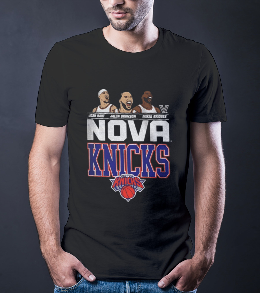 Josh Hart Jalen Brunson Mikal Bridges Nova Knicks New York Basketball T-Shirt