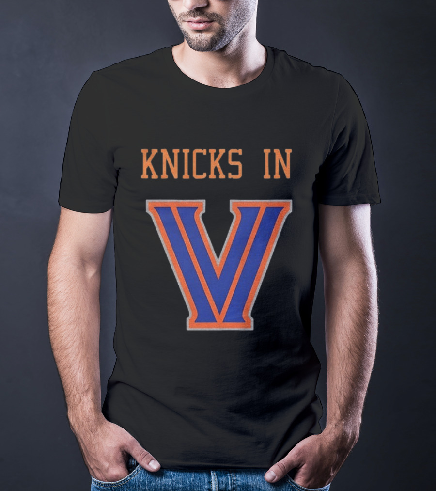 New York Knicks In V Villanova Wildcats Basketball NBA Collaboration T-Shirt