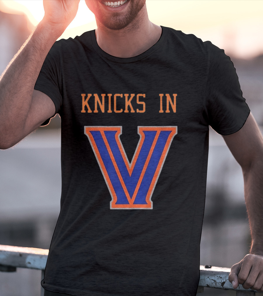 New York Knicks In V Villanova Wildcats Basketball NBA Collaboration T-Shirt