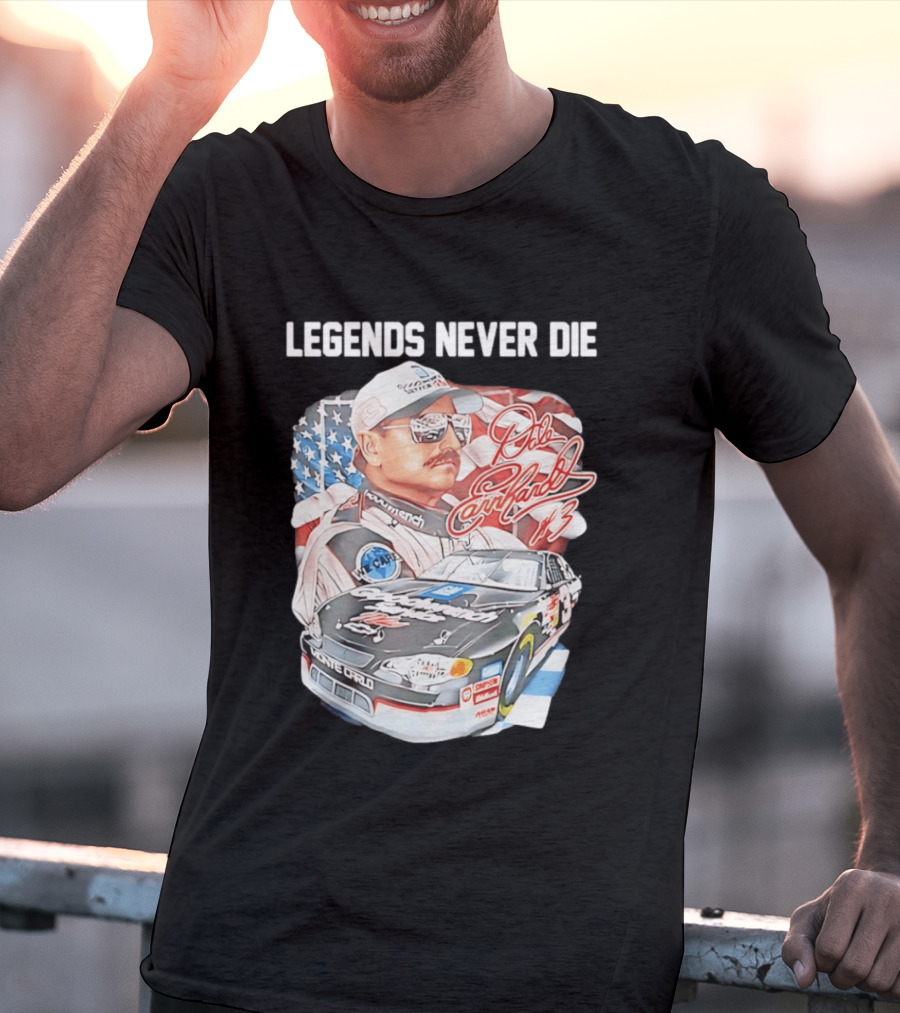 Legends Never Die Dale Earnhardt Monte Carlo Racing Number 3 T-Shirt