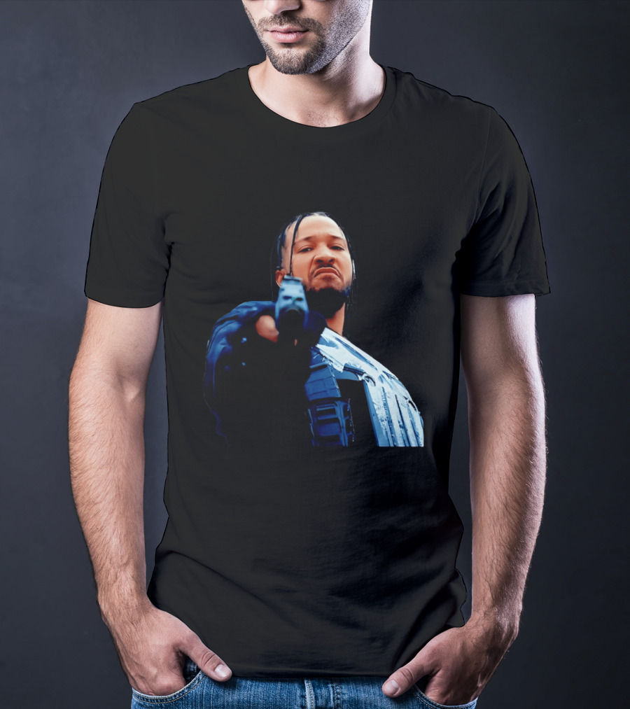 Jalen Brunson Gangster New York Knicks NBA Basketball Gun Image T-Shirt
