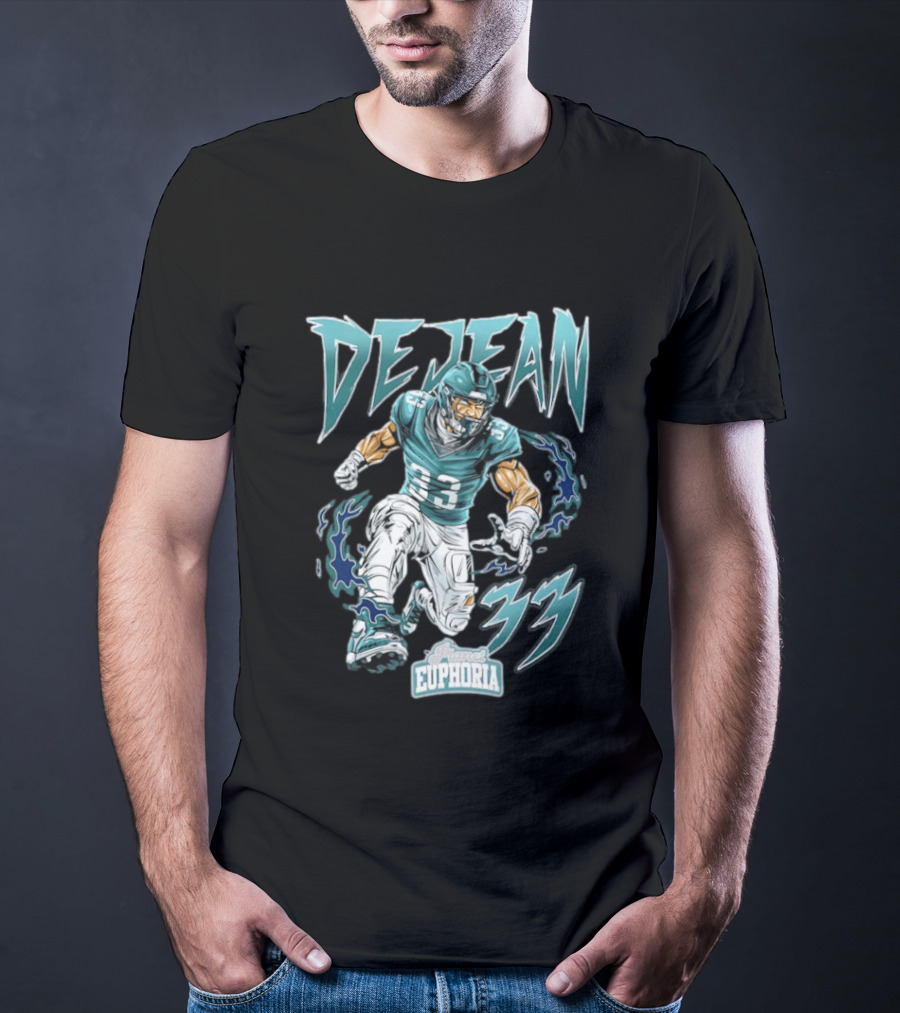 DeJean 33 Planet Euphoria Flame Comic Philadelphia Eagles T-Shirt