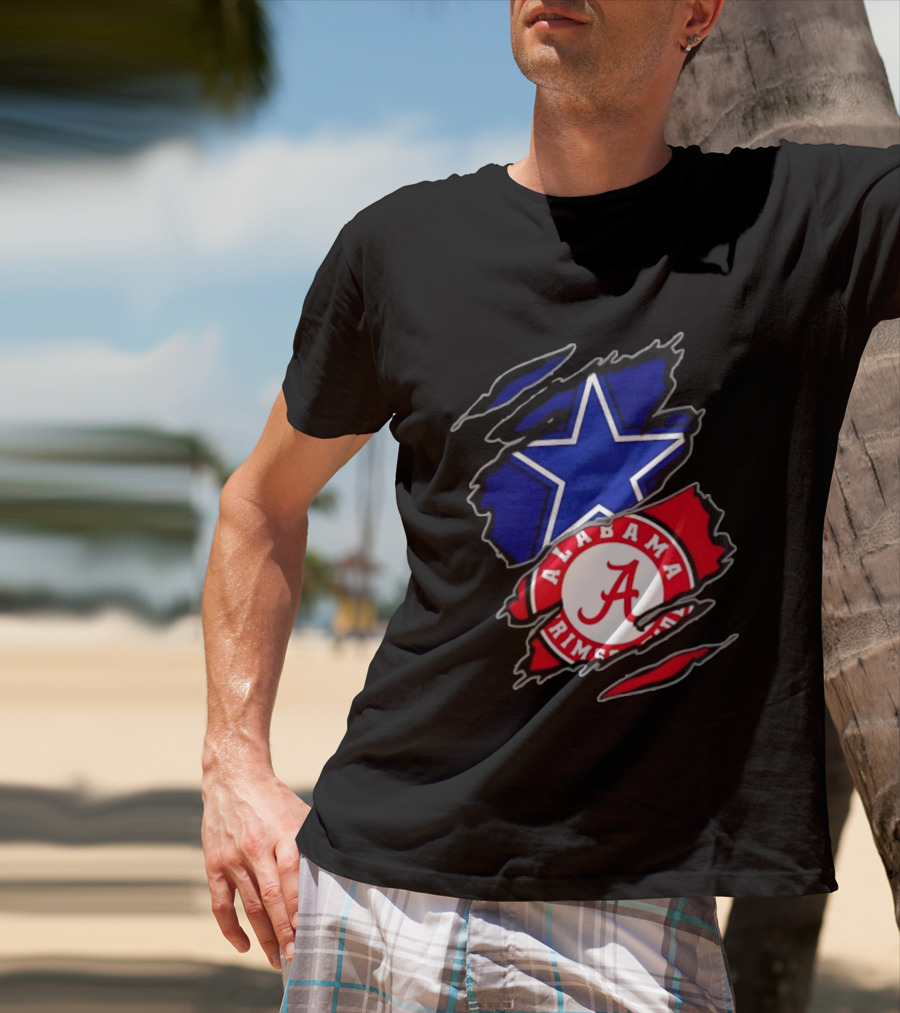 Dallas Cowboys Alabama Crimson Tide Two Teams One Heart Scratch T-Shirt