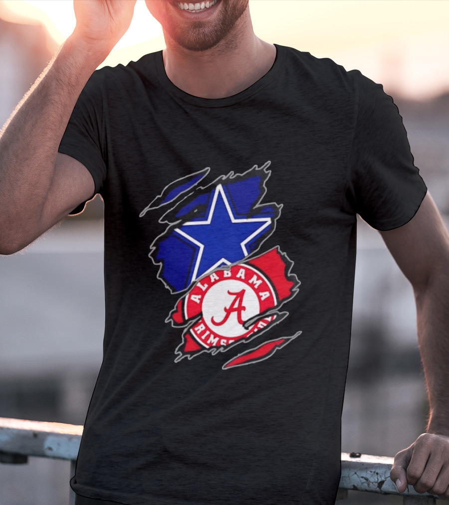 Dallas Cowboys Alabama Crimson Tide Two Teams One Heart Scratch T-Shirt
