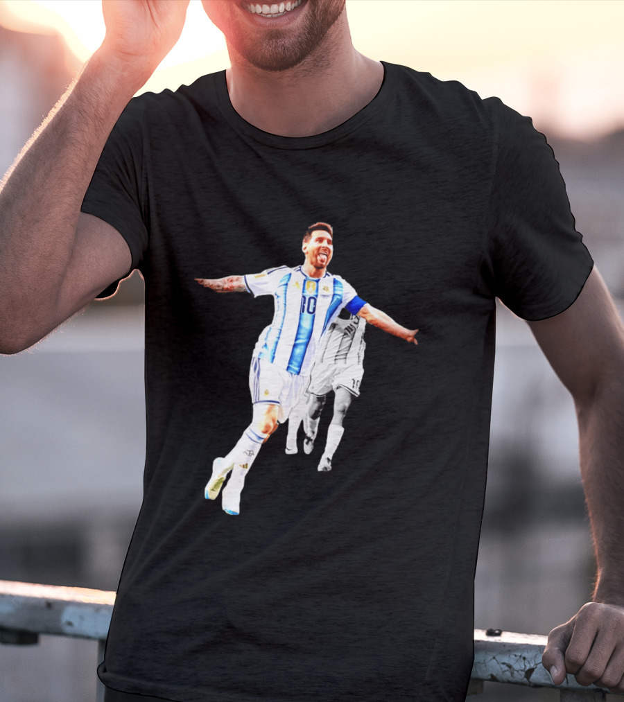 Lionel Messi Number 10 Argentina National Team Iconic Celebration T-Shirt