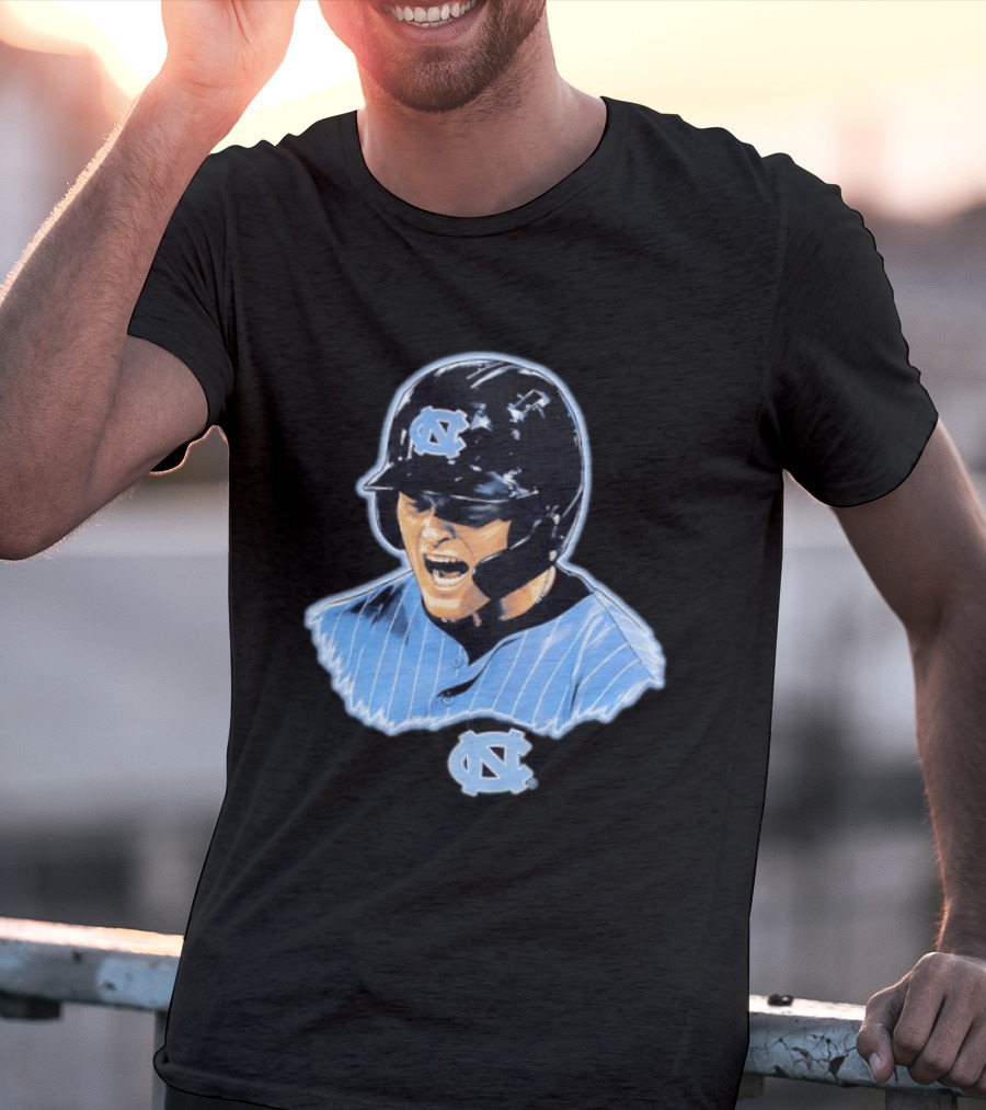 Macon Winslow North Carolina Tar Heels Baseball Player Helmet And Jersey T-Shirt