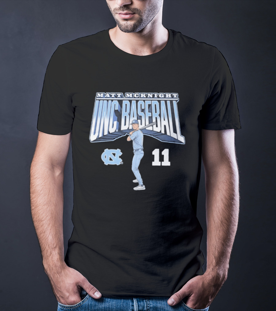 Matt McKnight UNC Baseball 11 Slugger Swing T-Shirt