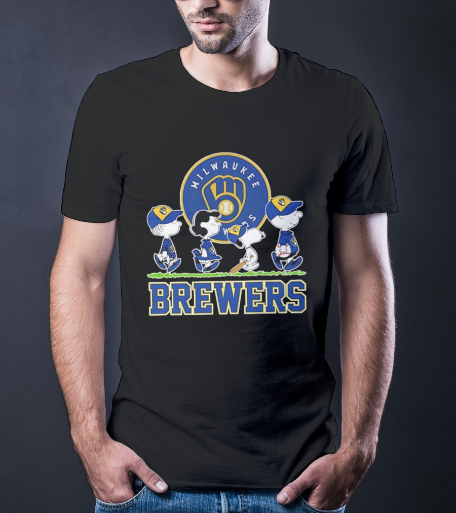 Milwaukee Brewers Snoopy Charlie Brown Lucy Linus Abbey Road 2026 T-Shirt