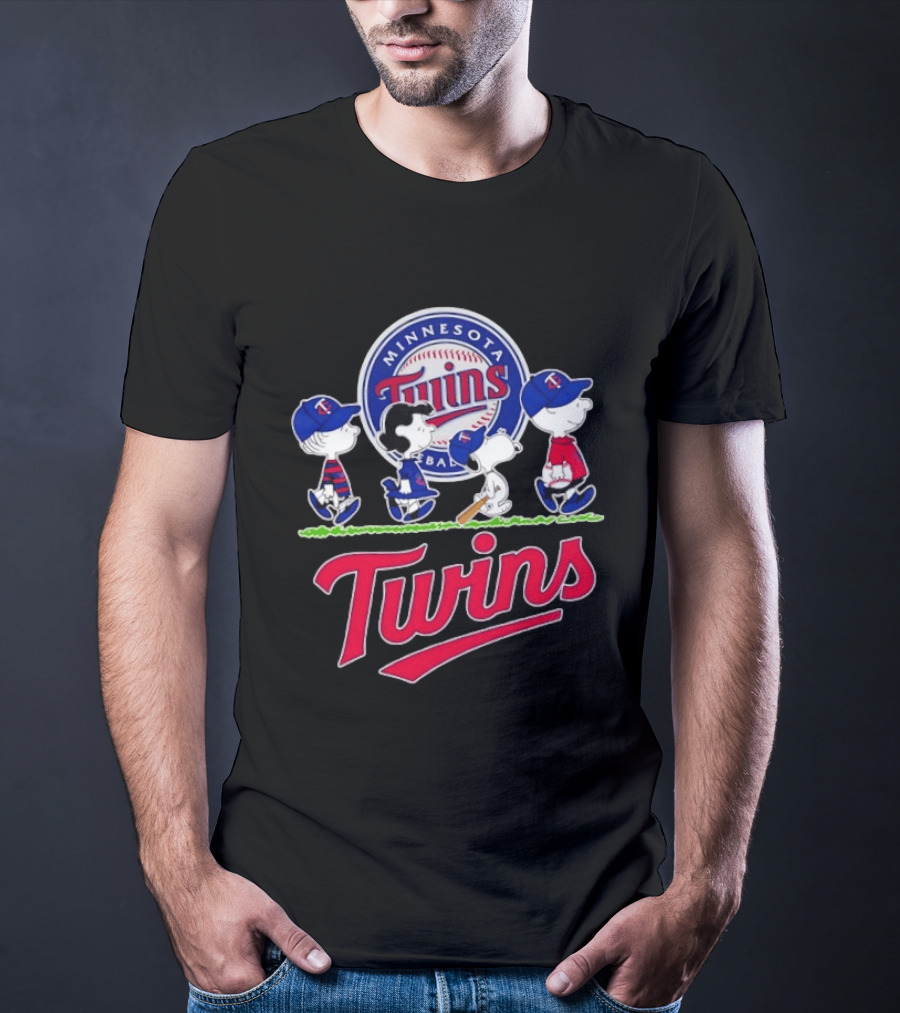 Minnesota Twins Snoopy Charlie Brown Lucy Linus Abbey Road 2026 MLB Peanuts Collaboration T-Shirt