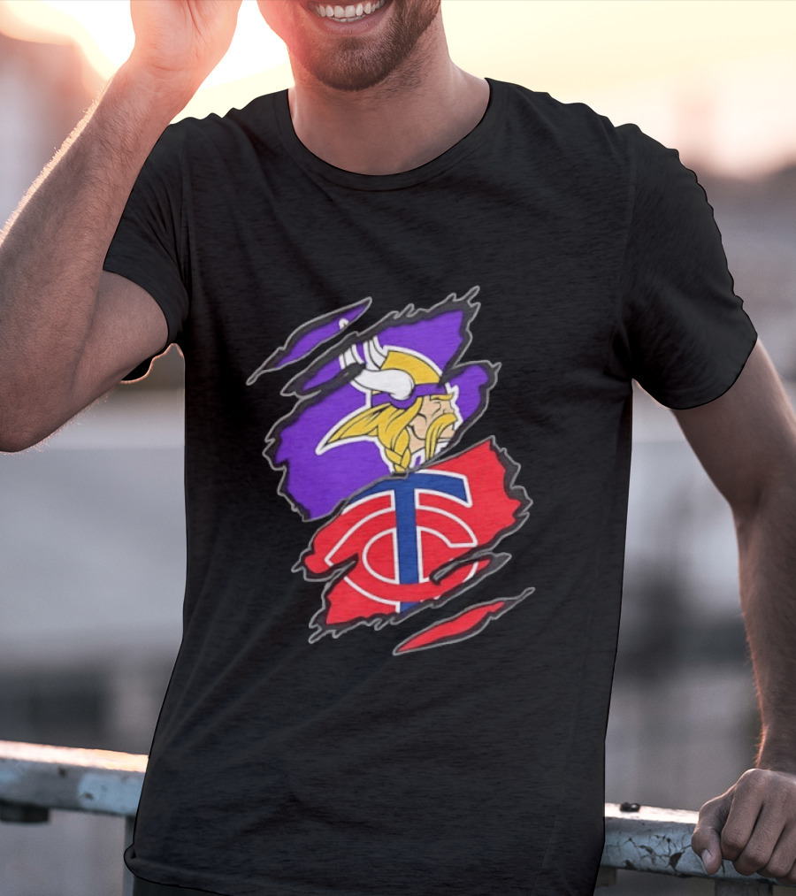 Minnesota Vikings Minnesota Twins Two Teams One Heart T-Shirt