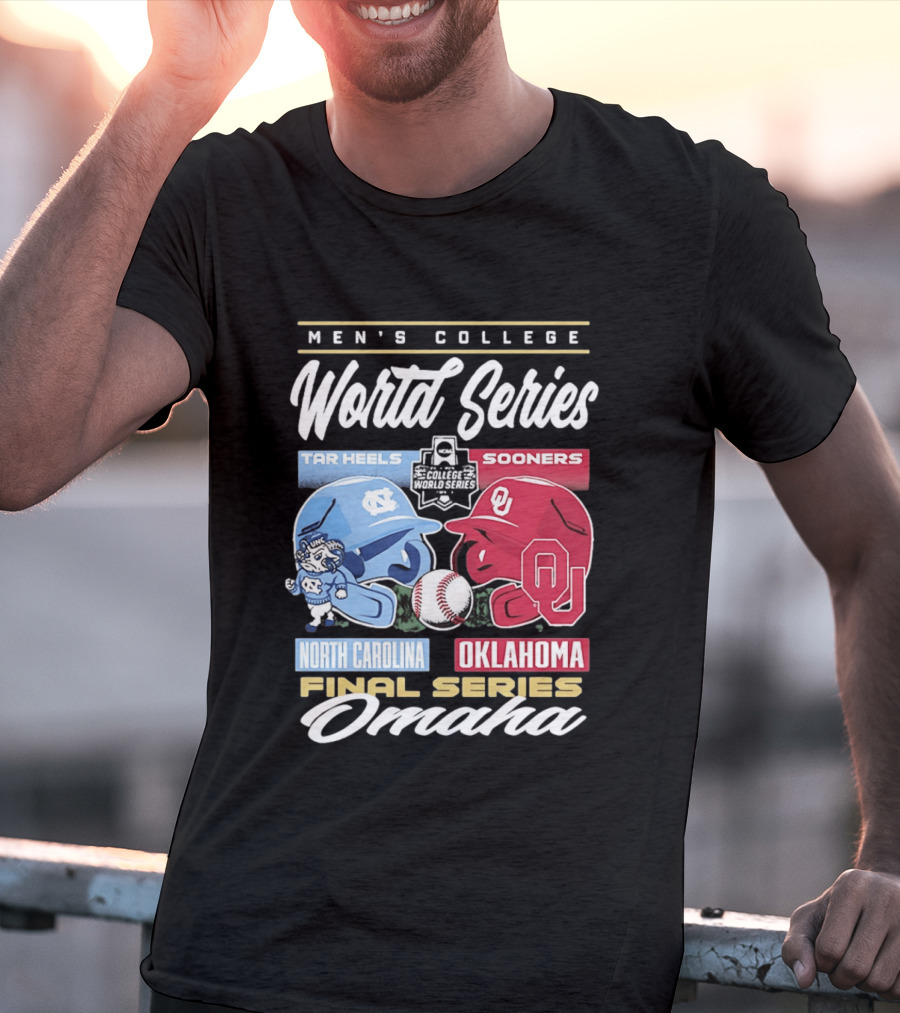 Men's College World Series Tar Heels Sooners North Carolina Oklahoma Final Series Omaha T-Shirt