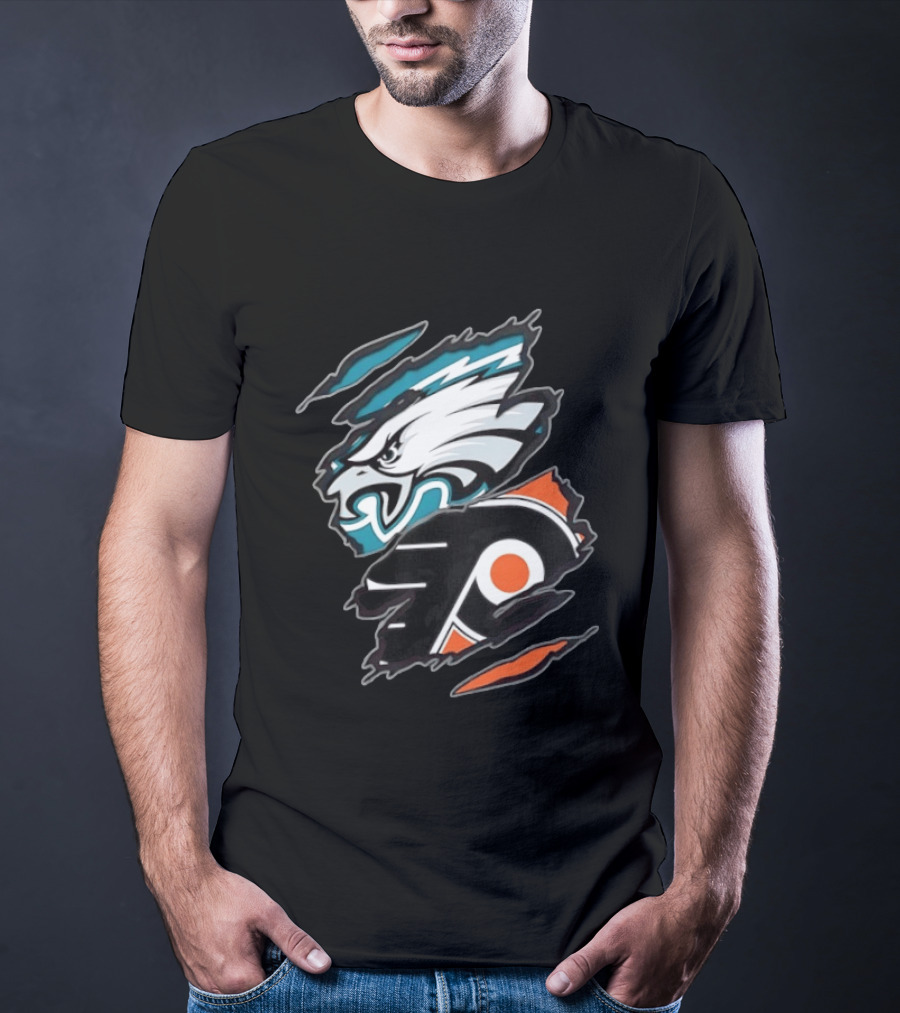 Philadelphia Eagles And Philadelphia Flyers Two Teams One Heart T-Shirt