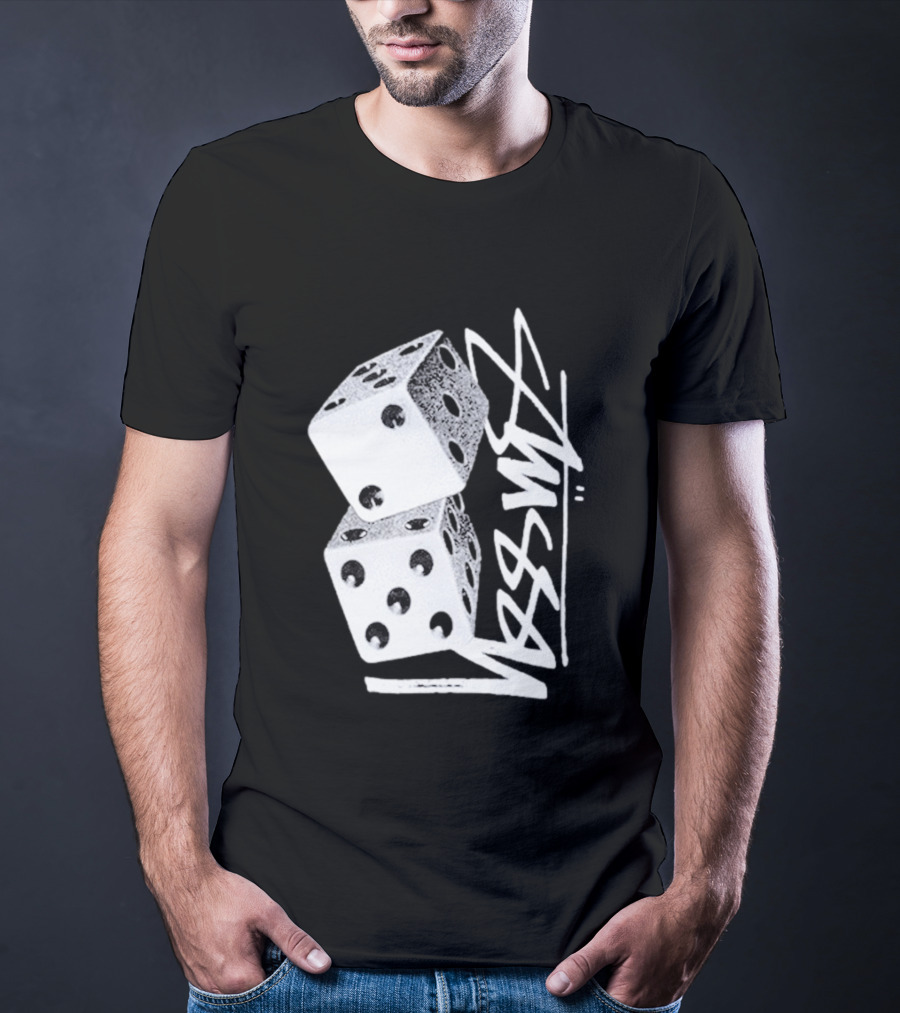 Pla Skateboarding Stussy Dice Stacked Six Side Metal T-Shirt