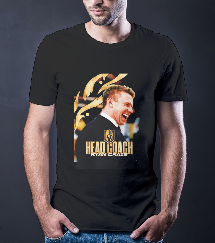 Head Coach Ryan Craig Henderson Silver Knights Golden T-Shirt