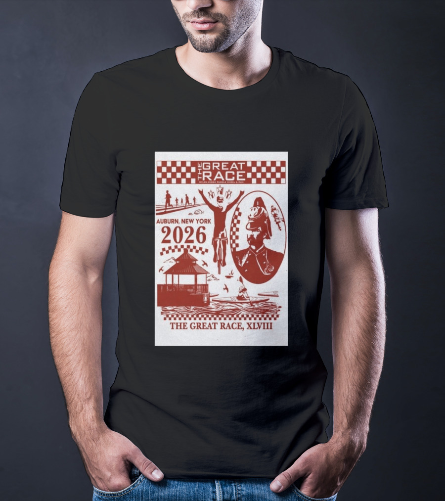 The Great Race Auburn New York 2026 XLVIII Miles Keuka Paddle Wheel Run T-Shirt
